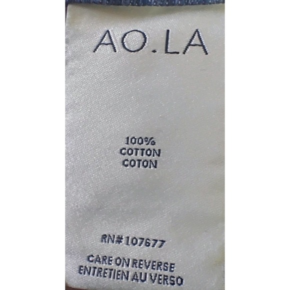 AO.LA by Alice + Olivia High Rise Straight Crop Jeans Size 27 Blue Raw Hem - Picture 8 of 9